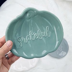 ✨ Free Gift with Purchase! ✨ “Grateful” Pumpkin-shaped Dish - Teal